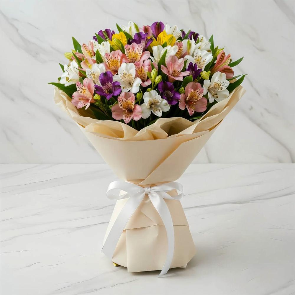 Букет цветов из: Альстромерии в Троицком