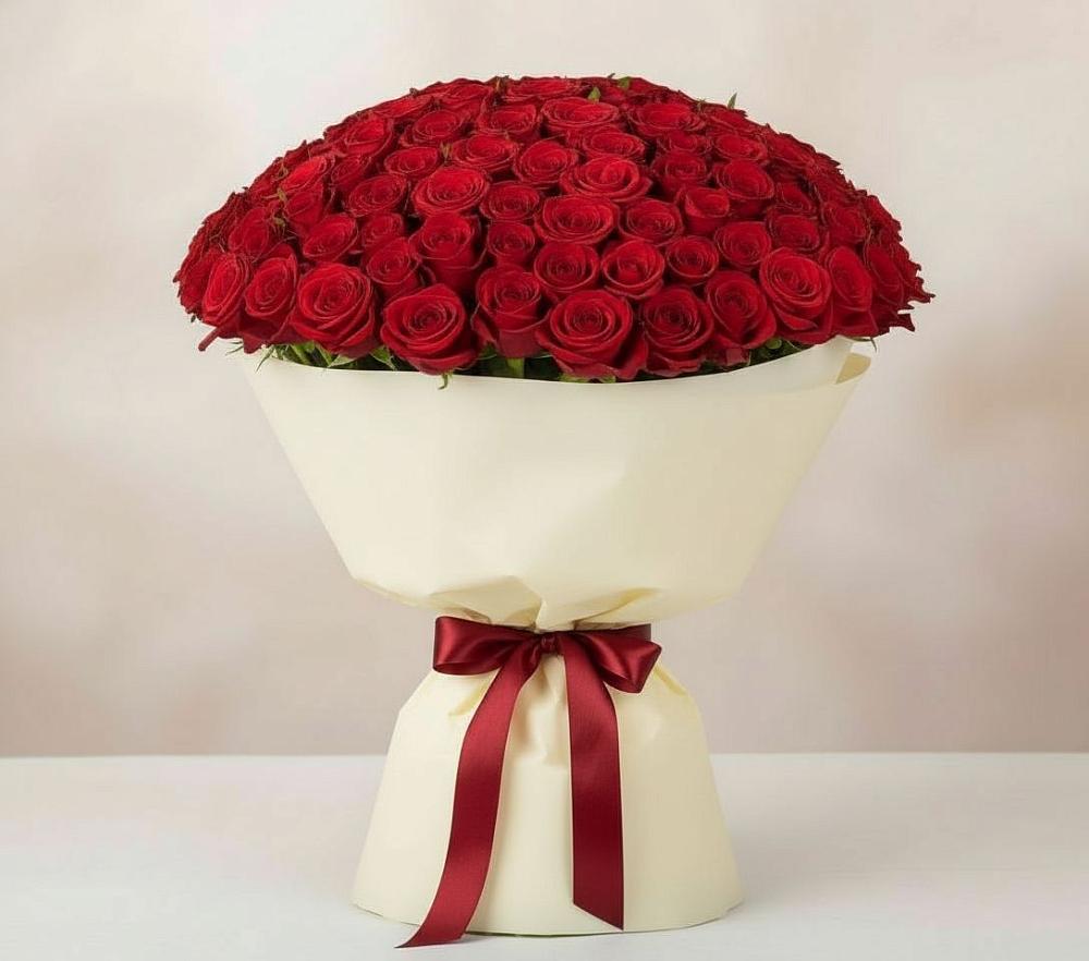 Букет 101 Красная роза Милано в Троицком