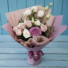 Букет цветов из:  Розы и Лизиантусы #REPLACE_PRED# Троицком