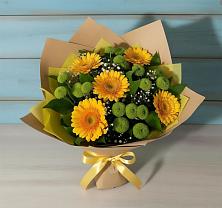 Букет цветов из:  Герберы и Хризантемы в Троицком