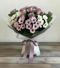 Букет цветов из:  Хризантемы и Розы в Троицком